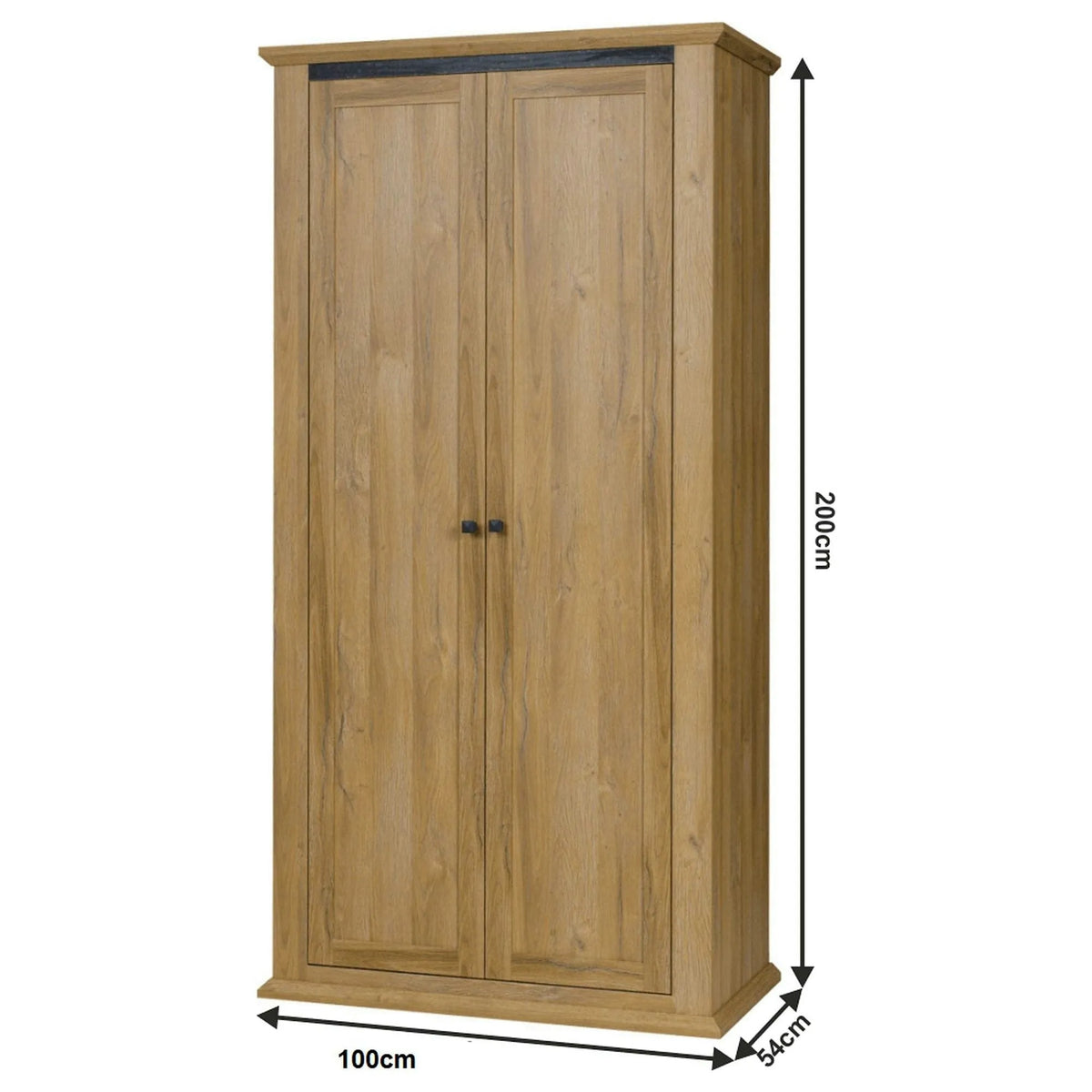 Dulap LEON MZ2, stejar, DTD laminat, cu 2 usi, 100x54x100 cm
