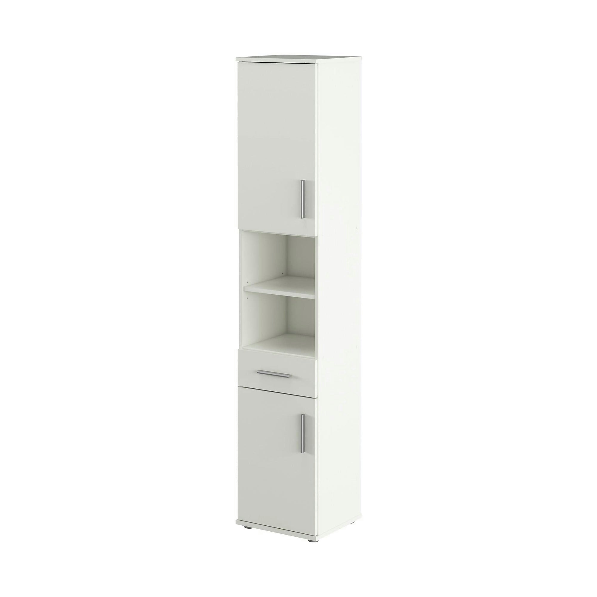 Dulap LESSY NEW 05, alb, DTD laminat, cu 2 usi si un sertar, 38x35x191 cm