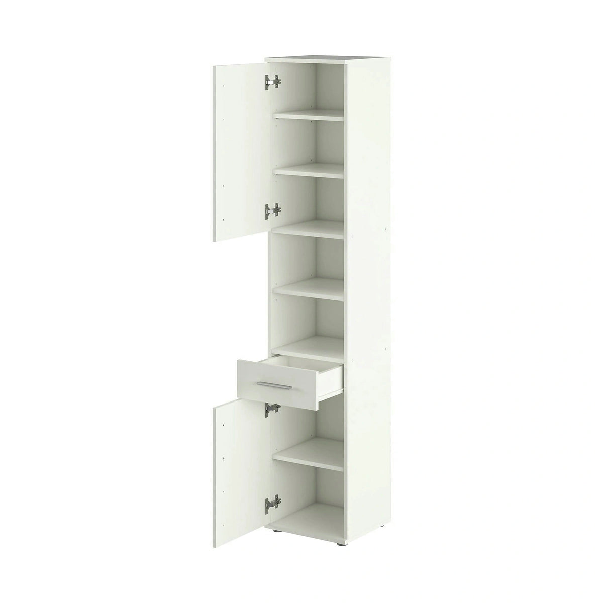 Dulap LESSY NEW 05, alb, DTD laminat, cu 2 usi si un sertar, 38x35x191 cm