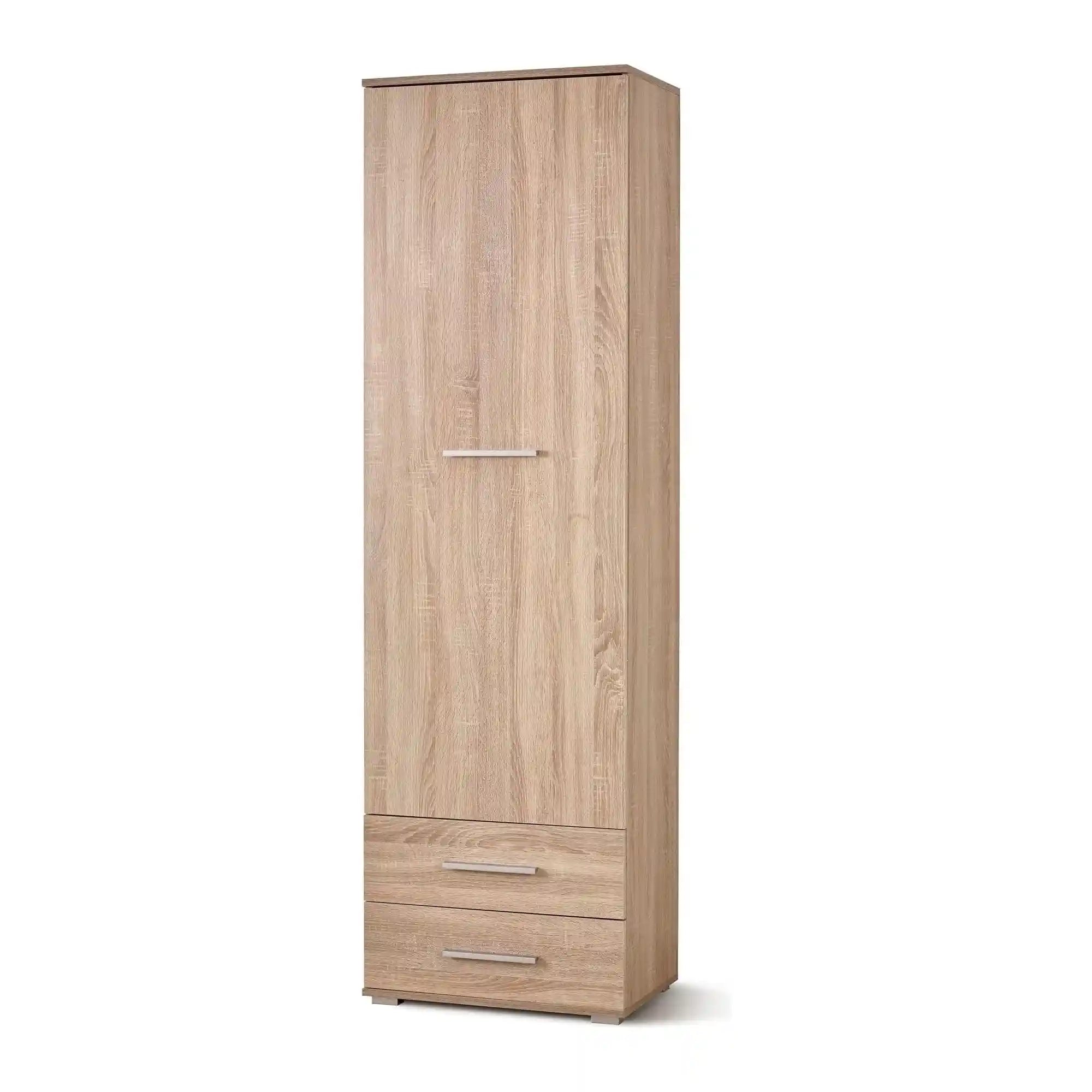 Dulap LIMA REG1, stejar sonoma, PAL laminat, cu o usa si 2 sertare, 60x40x200 cm