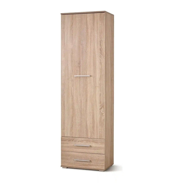 Dulap LIMA REG1, stejar sonoma, PAL laminat, cu o usa si 2 sertare, 60x40x200 cm