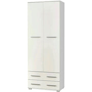 Dulap LIMA REG2, alb, PAL laminat, cu o usa si 2 sertare, 77x40x200 cm