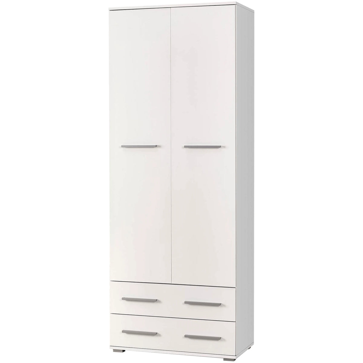 Dulap LIMA REG2, alb, PAL laminat, cu o usa si 2 sertare, 77x40x200 cm