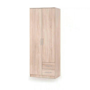 Dulap LIMA S-2, stejar sonoma, PAL laminat, cu 2 usi si 2 sertare, 80x52x205 cm