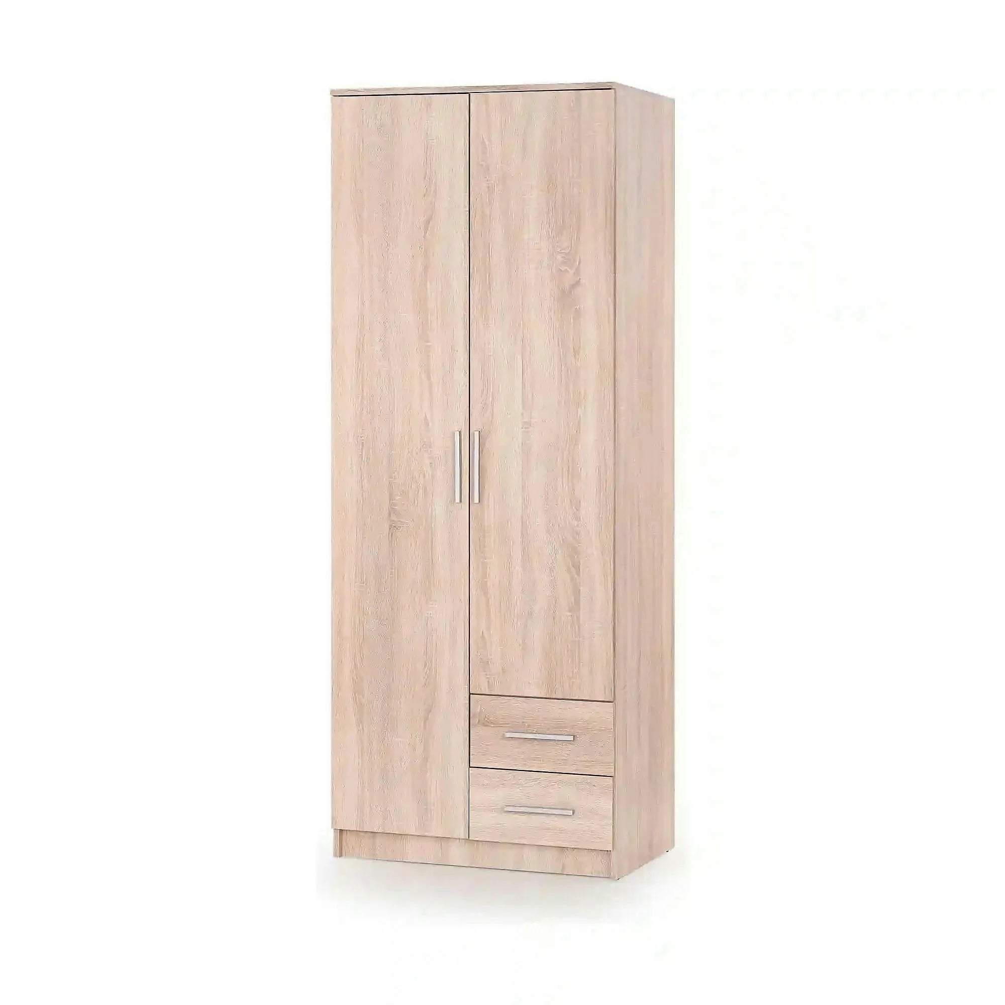 Dulap LIMA S-2, stejar sonoma, PAL laminat, cu 2 usi si 2 sertare, 80x52x205 cm