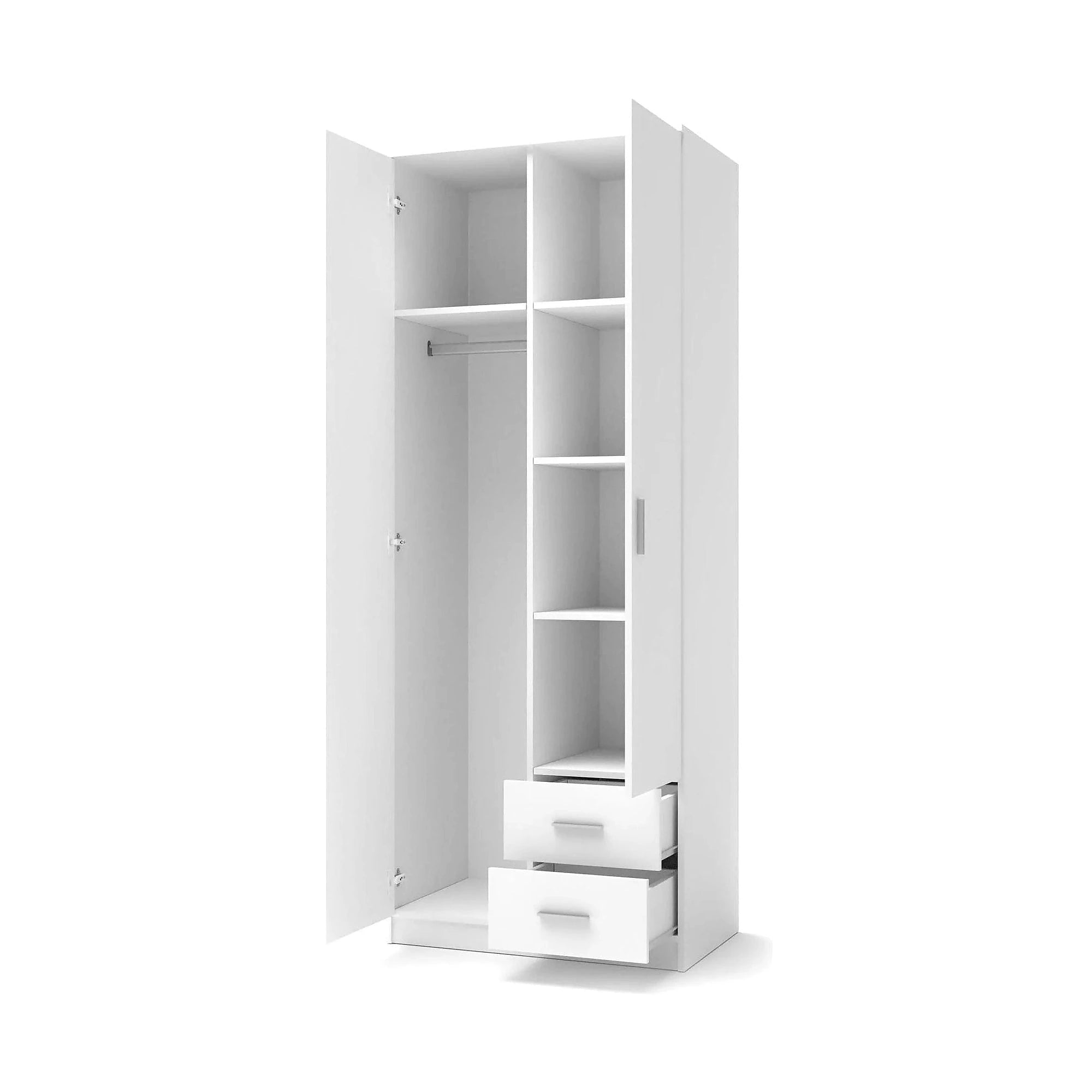 Dulap LIMA S-2, stejar sonoma, PAL laminat, cu 2 usi si 2 sertare, 80x52x205 cm