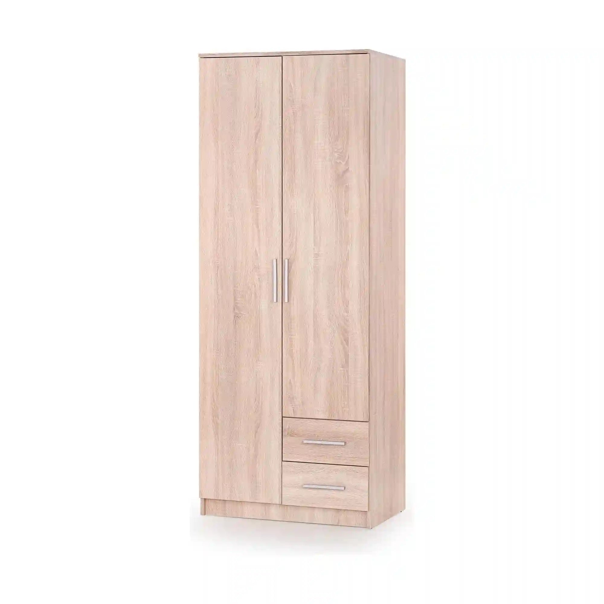 Dulap LIMA S-2, stejar sonoma, PAL laminat, cu 2 usi si 2 sertare, 80x52x205 cm