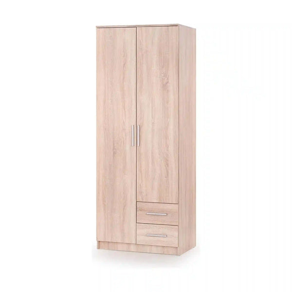 Dulap LIMA S-2, stejar sonoma, PAL laminat, cu 2 usi si 2 sertare, 80x52x205 cm