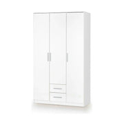Dulap LIMA S-3, alb, PAL laminat, cu 3 usi si 2 sertare, 120x52x205 cm