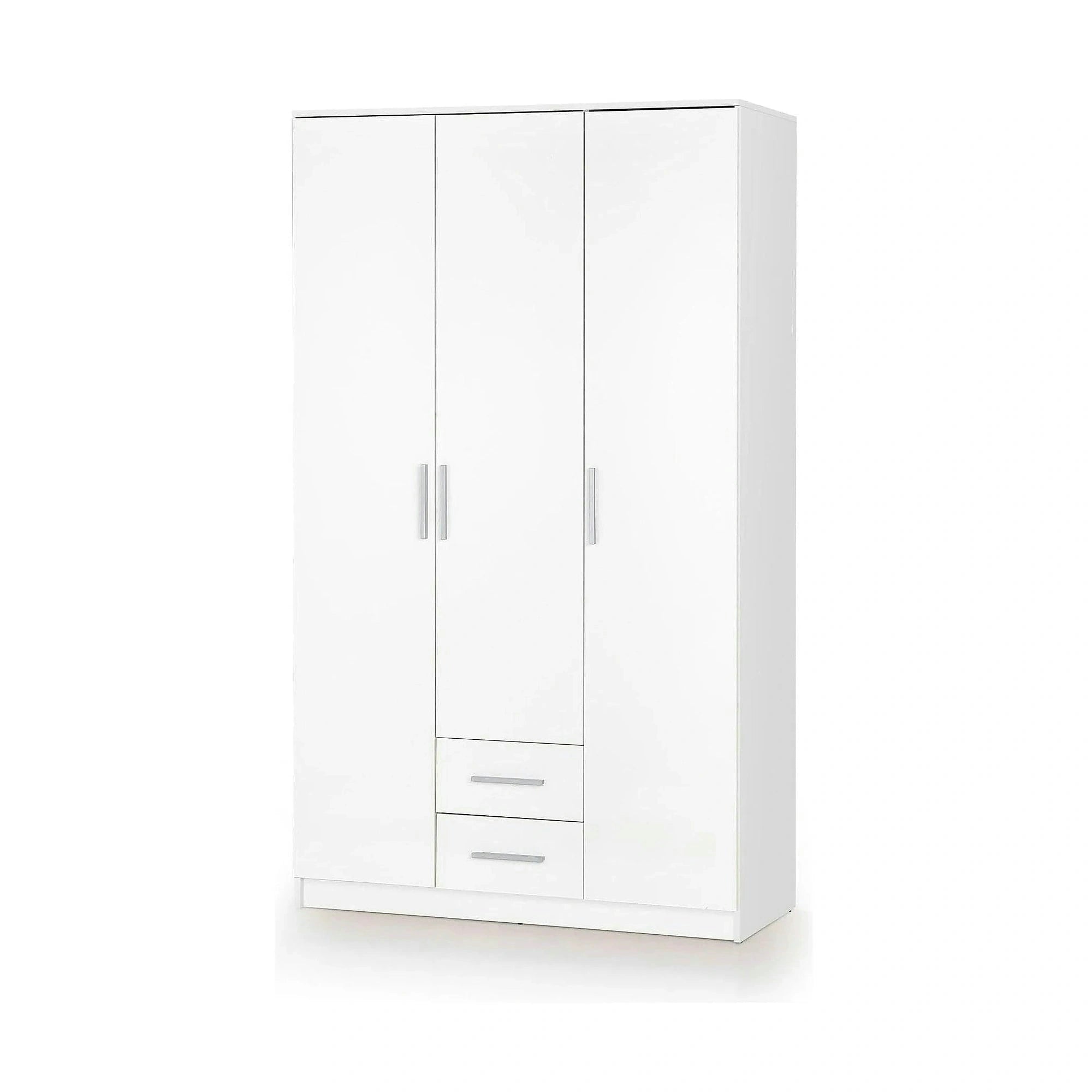 Dulap LIMA S-3, alb, PAL laminat, cu 3 usi si 2 sertare, 120x52x205 cm