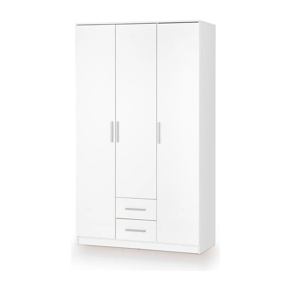 Dulap LIMA S-3, alb, PAL laminat, cu 3 usi si 2 sertare, 120x52x205 cm