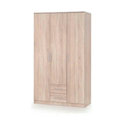 Dulap LIMA S-3, stejar sonoma, PAL laminat, cu 3 usi si 2 sertare, 120x52x205 cm