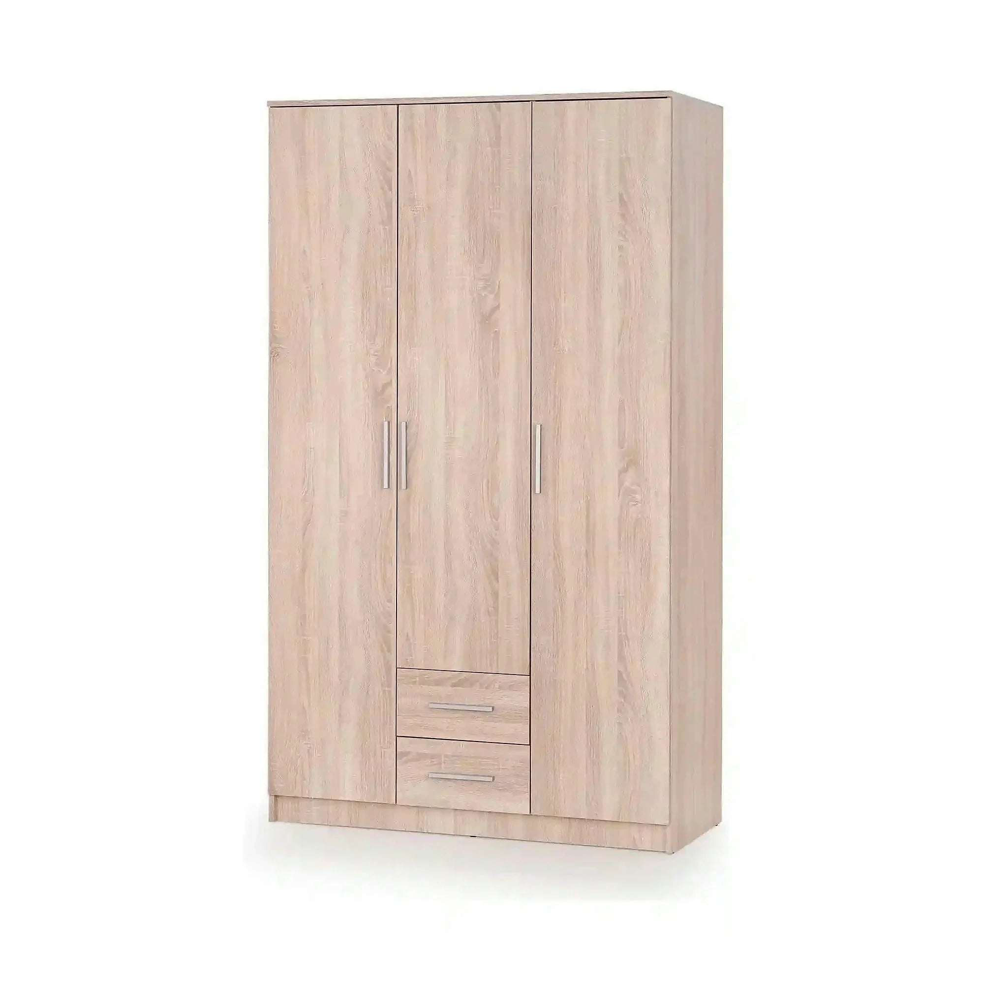 Dulap LIMA S-3, stejar sonoma, PAL laminat, cu 3 usi si 2 sertare, 120x52x205 cm