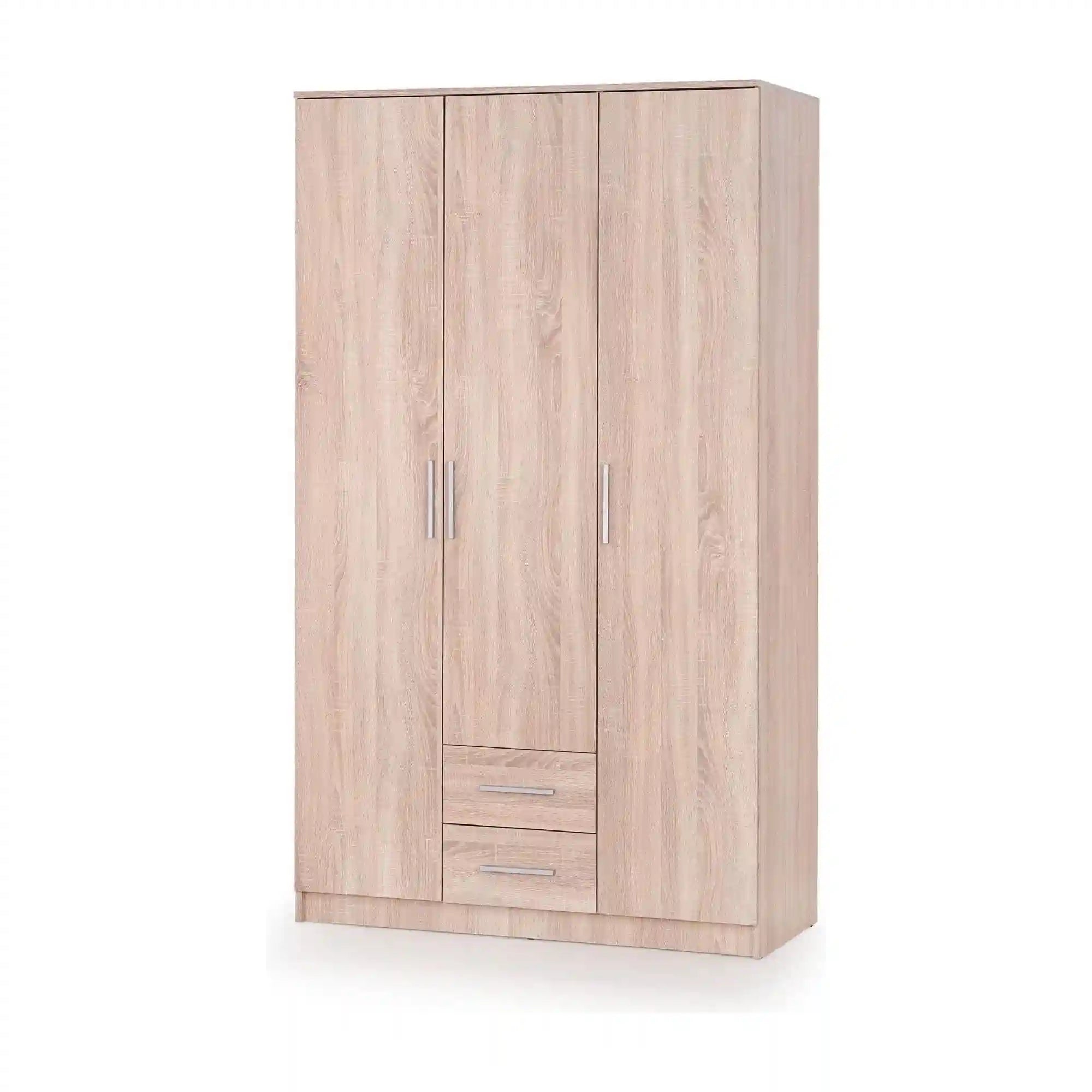 Dulap LIMA S-3, stejar sonoma, PAL laminat, cu 3 usi si 2 sertare, 120x52x205 cm