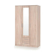Dulap LIMA S-3, stejar sonoma, PAL laminat/sticla, cu 3 usi si 2 rafturi, 120x52x205 cm