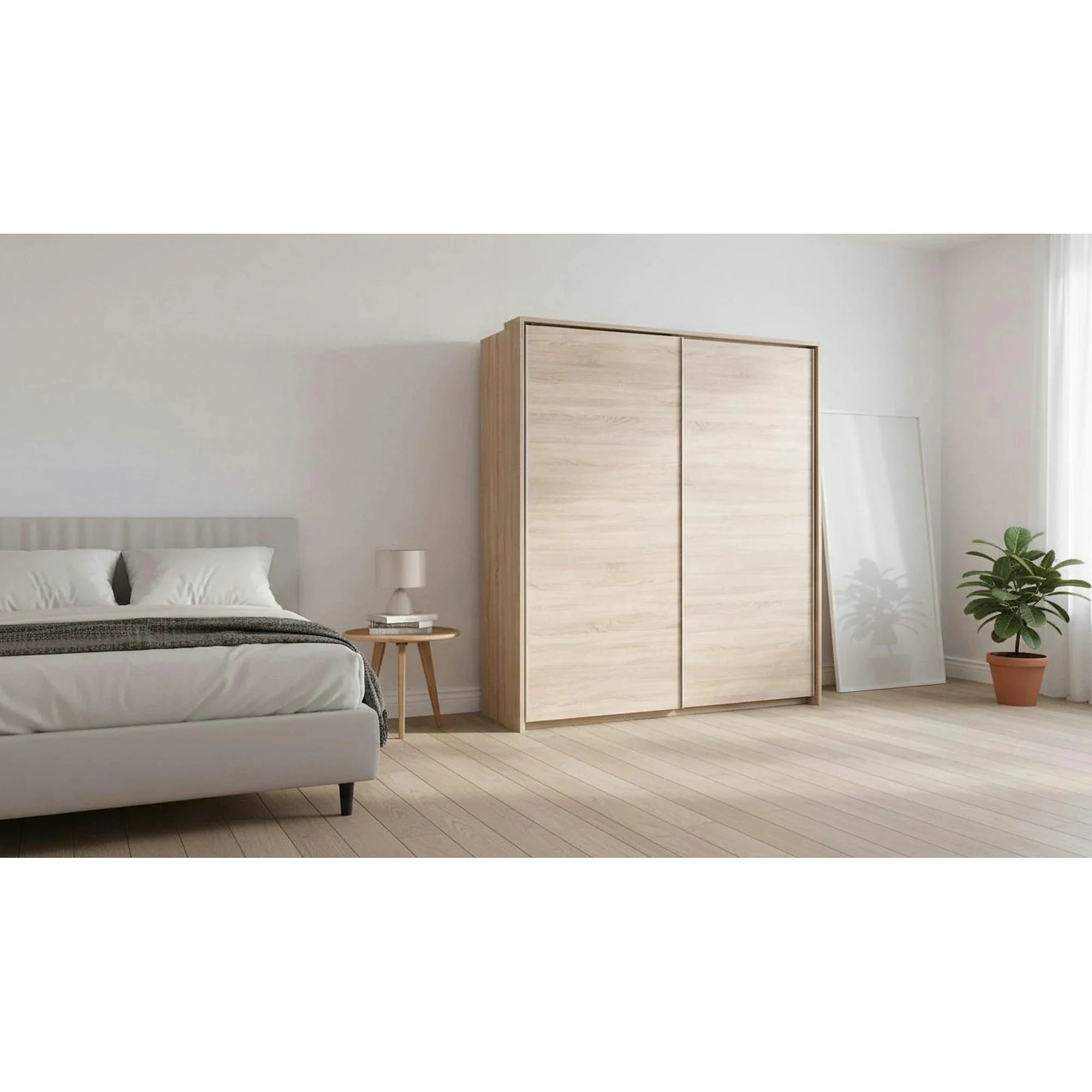 Dulap LIMA S1, stejar sonoma, cu 2 usi, 153x58x210 cm