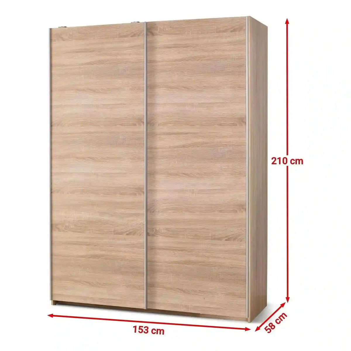 Dulap LIMA S1, stejar sonoma, cu 2 usi, 153x58x210 cm