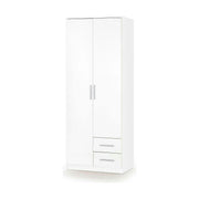 Dulap LIMA S2, alb, PAL laminat, cu 2 usi si 2 sertare, 80x52x205 cm