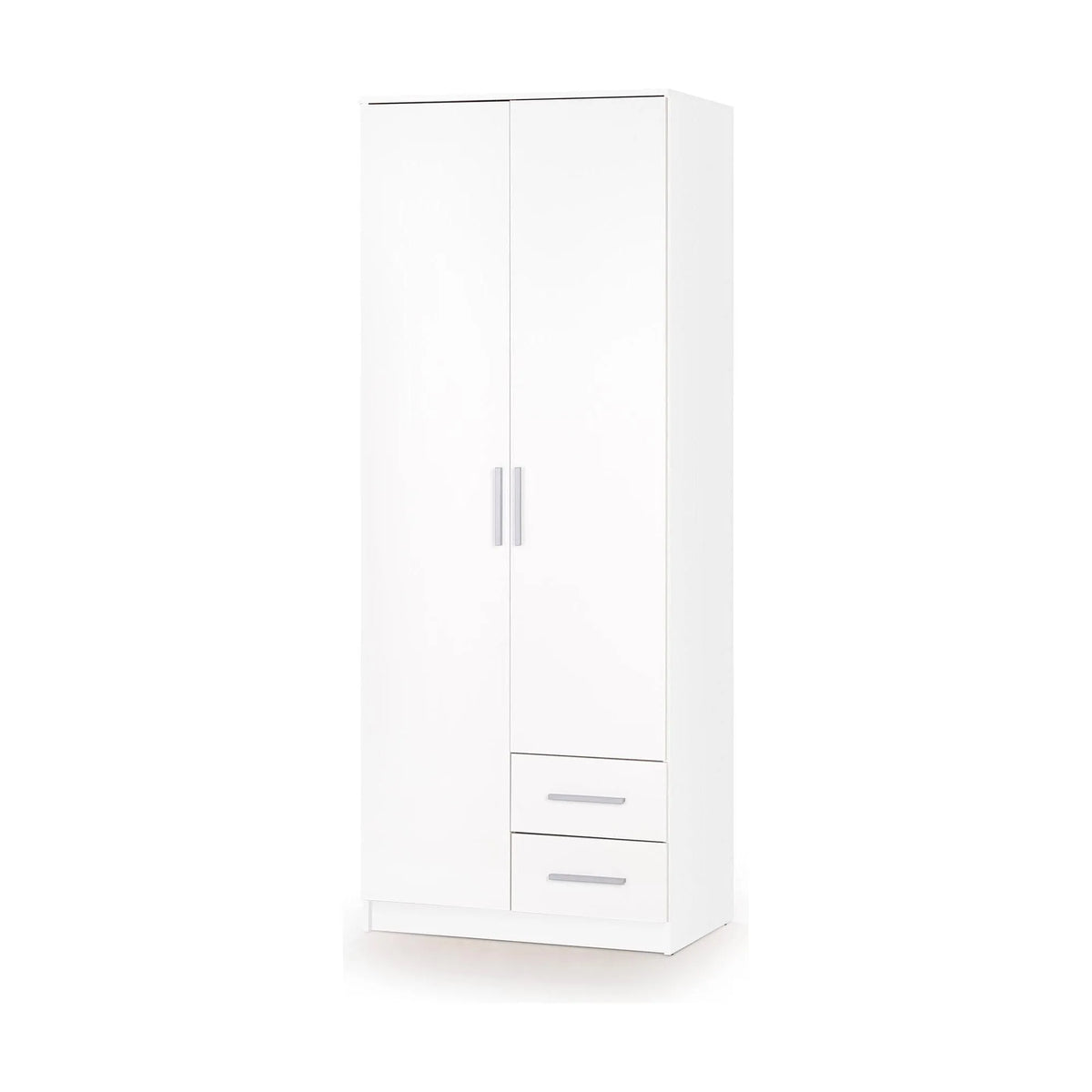Dulap LIMA S2, alb, PAL laminat, cu 2 usi si 2 sertare, 80x52x205 cm