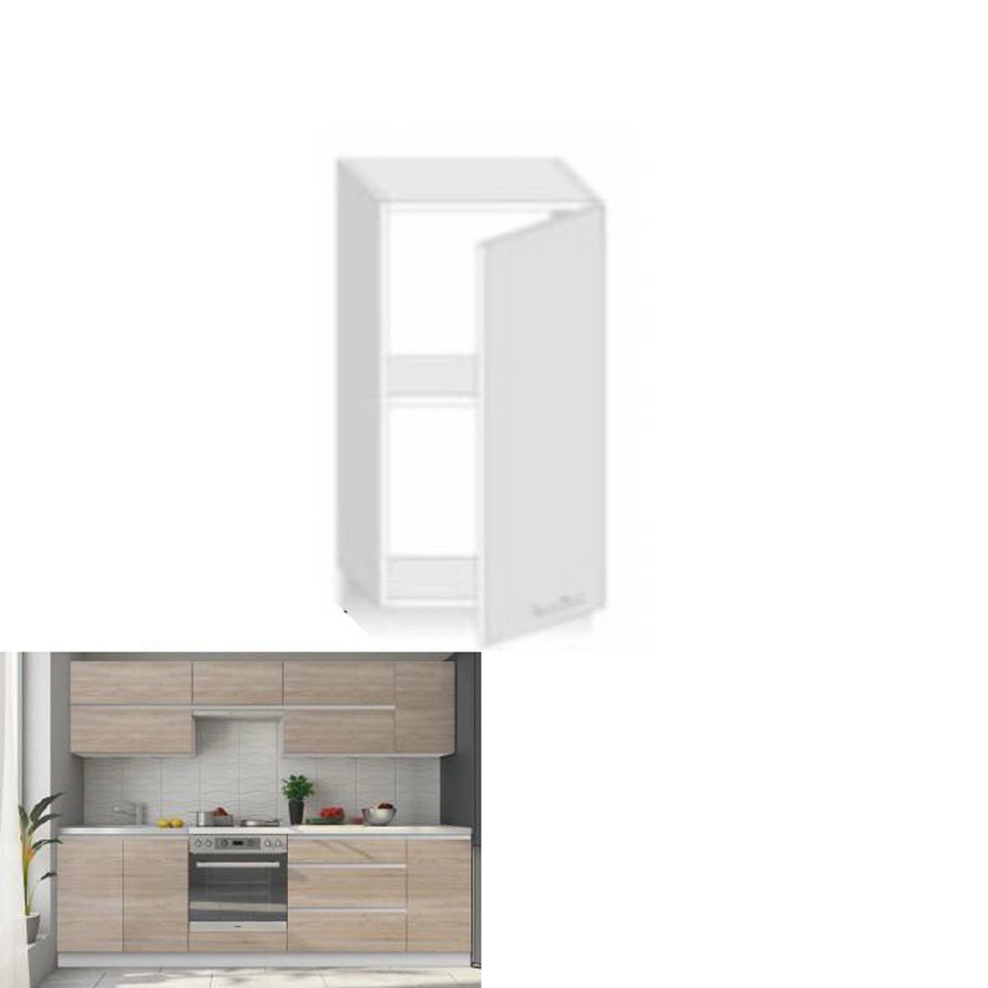 Dulap LINE G30, stejar sonoma, PAL melaminat, cu o usa, 30x32x60 cm