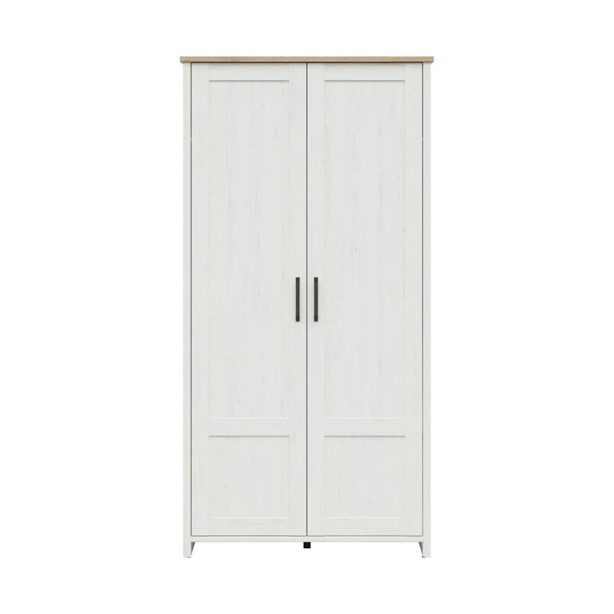 Dulap LOKSA, alb/stejar, PAL laminat, cu 2 usi, 102x57x201 cm
