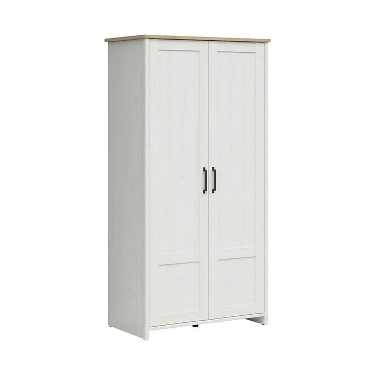 Dulap LOKSA, alb/stejar, PAL laminat, cu 2 usi, 102x57x201 cm