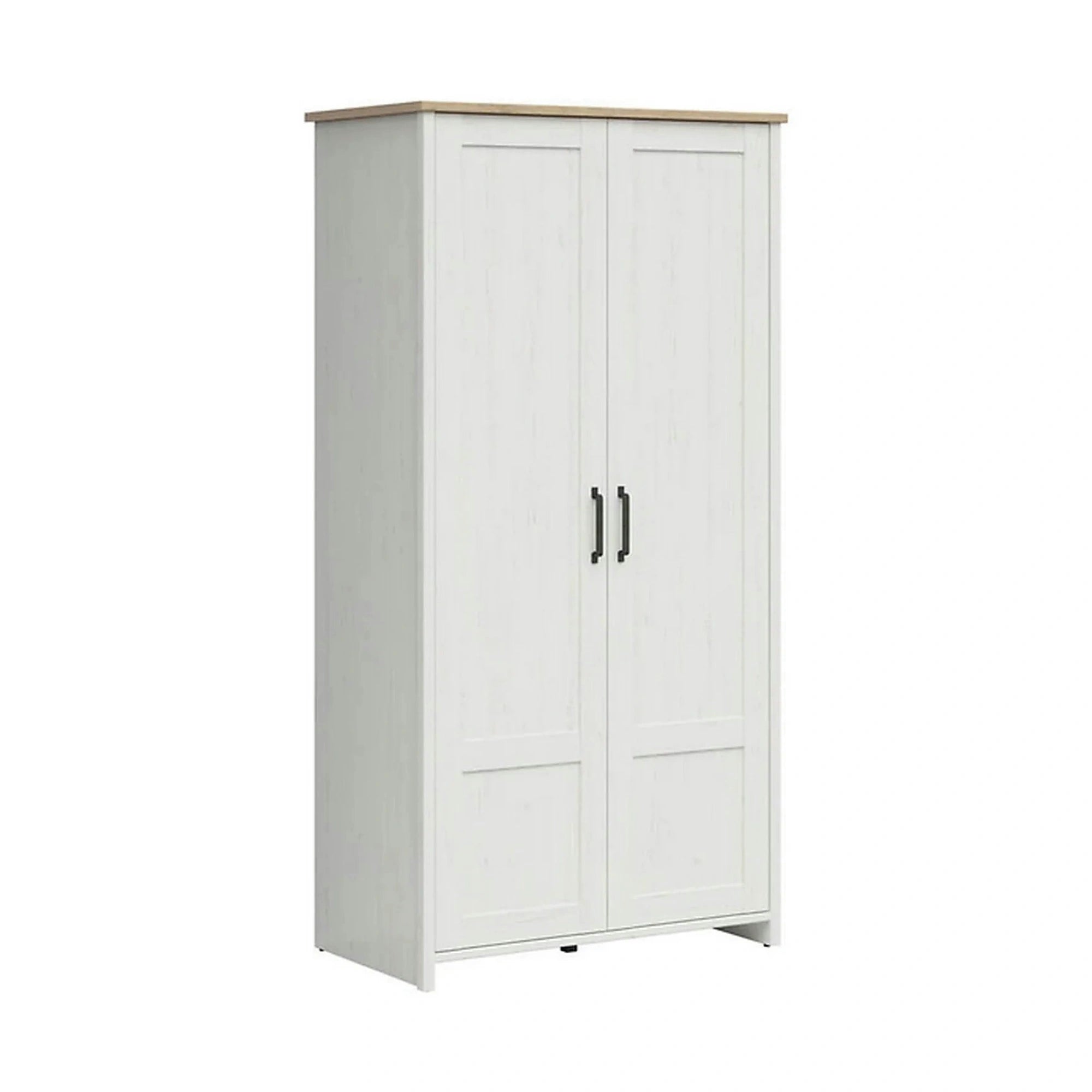 Dulap LOKSA, alb/stejar, PAL laminat, cu 2 usi, 102x57x201 cm