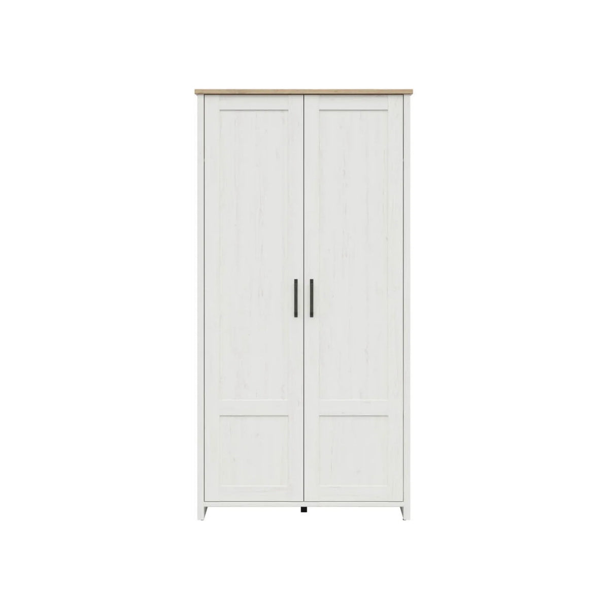 Dulap LOKSA, alb/stejar, PAL laminat, cu 2 usi, 102x57x201 cm