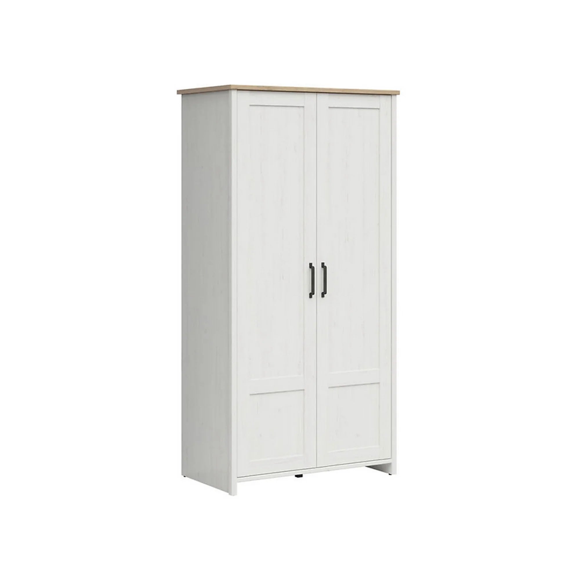 Dulap LOKSA, alb/stejar, PAL laminat, cu 2 usi, 102x57x201 cm