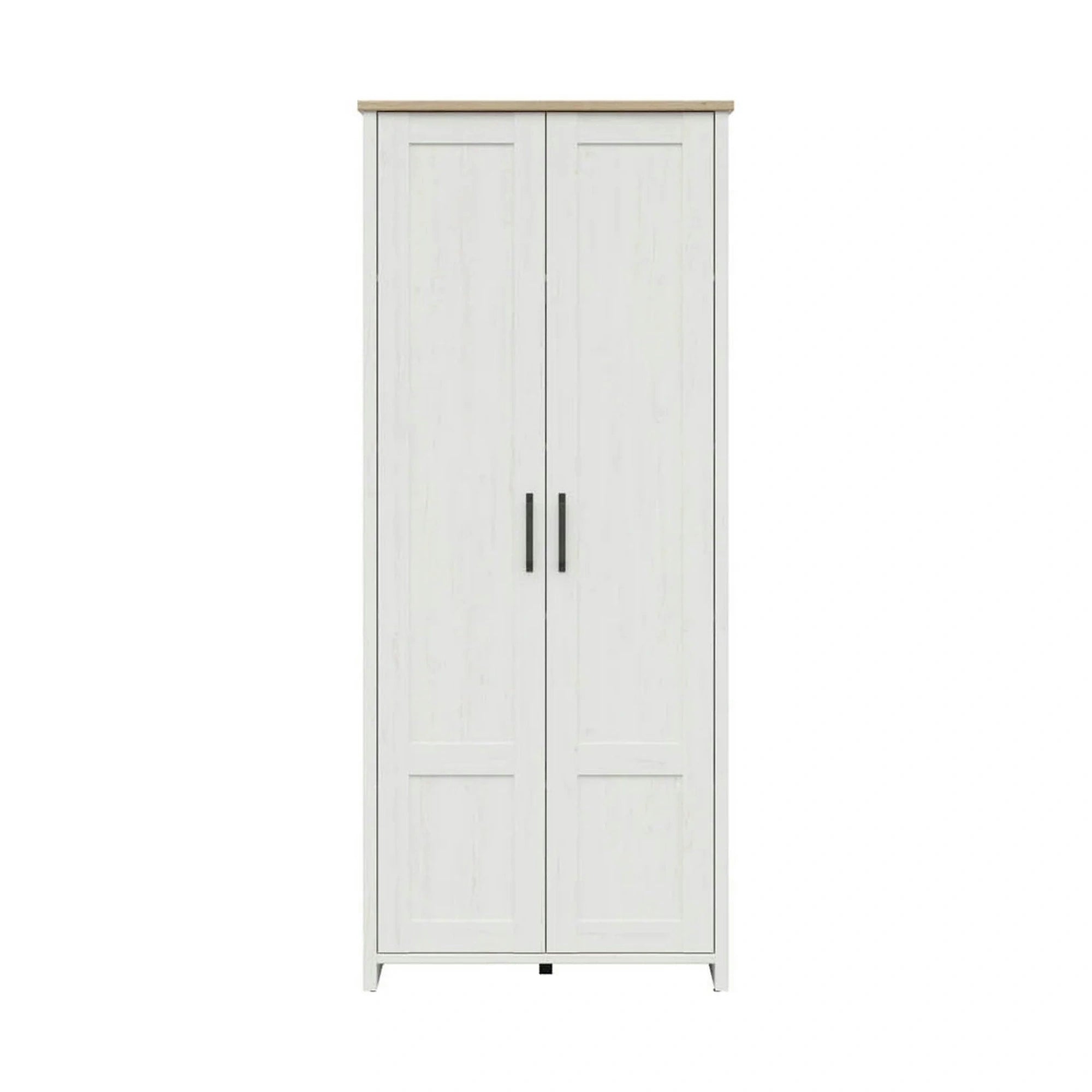 Dulap LOKSA, alb/stejar, PAL laminat, cu 2 usi, 85x37x201 cm