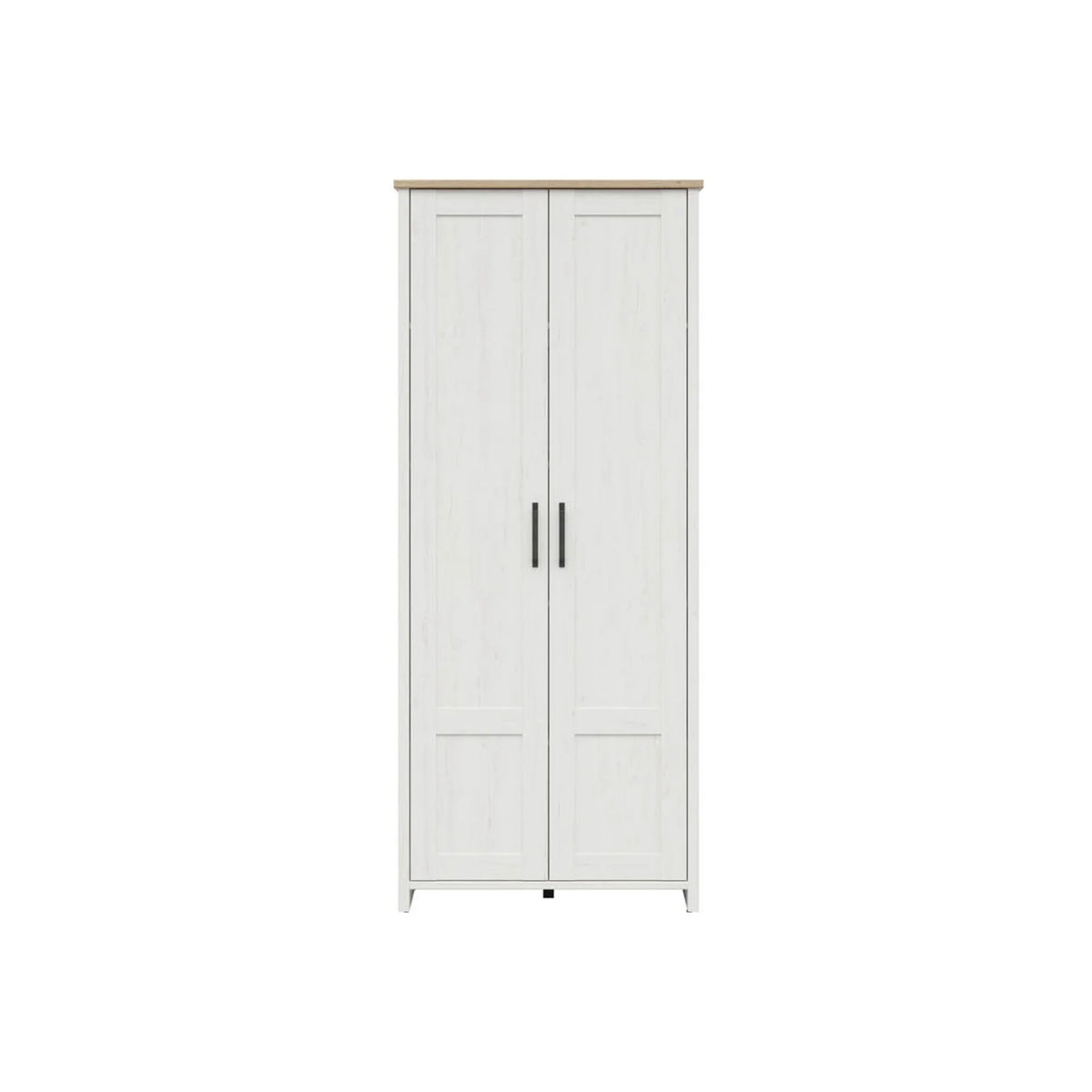 Dulap LOKSA, alb/stejar, PAL laminat, cu 2 usi, 85x37x201 cm