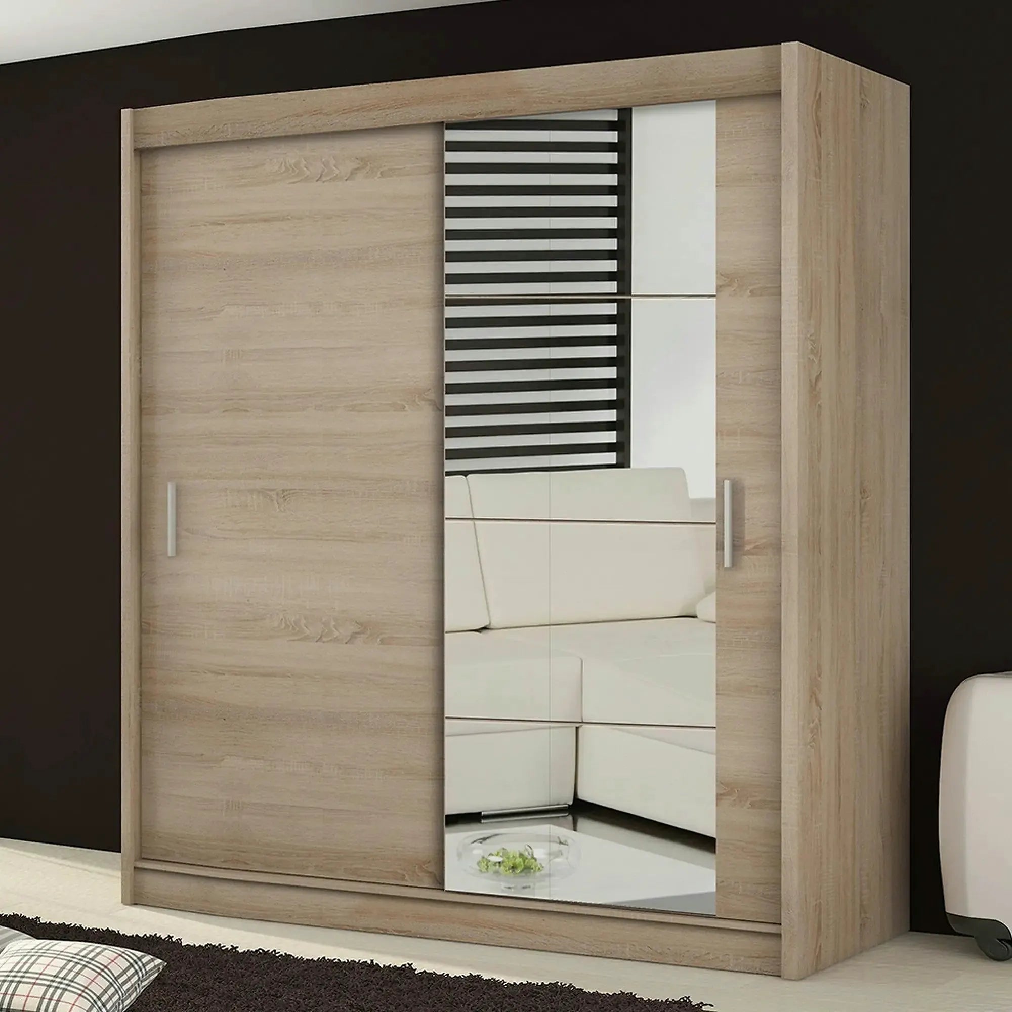 Dulap LOW, stejar sonoma, DTD laminat, cu 2 usi, 180x61x215 cm