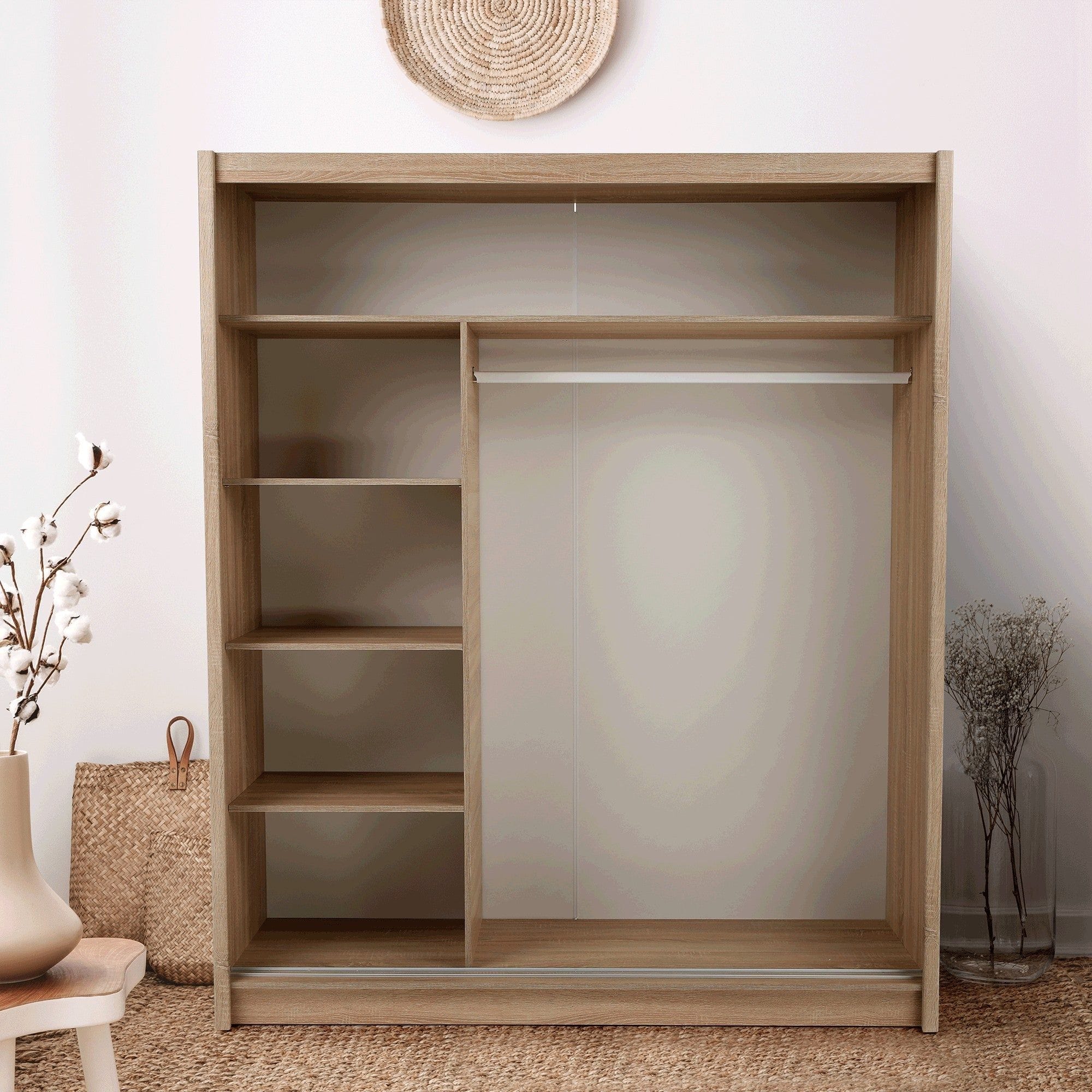 Dulap LOW, stejar sonoma, DTD laminat, cu 2 usi, 180x61x215 cm