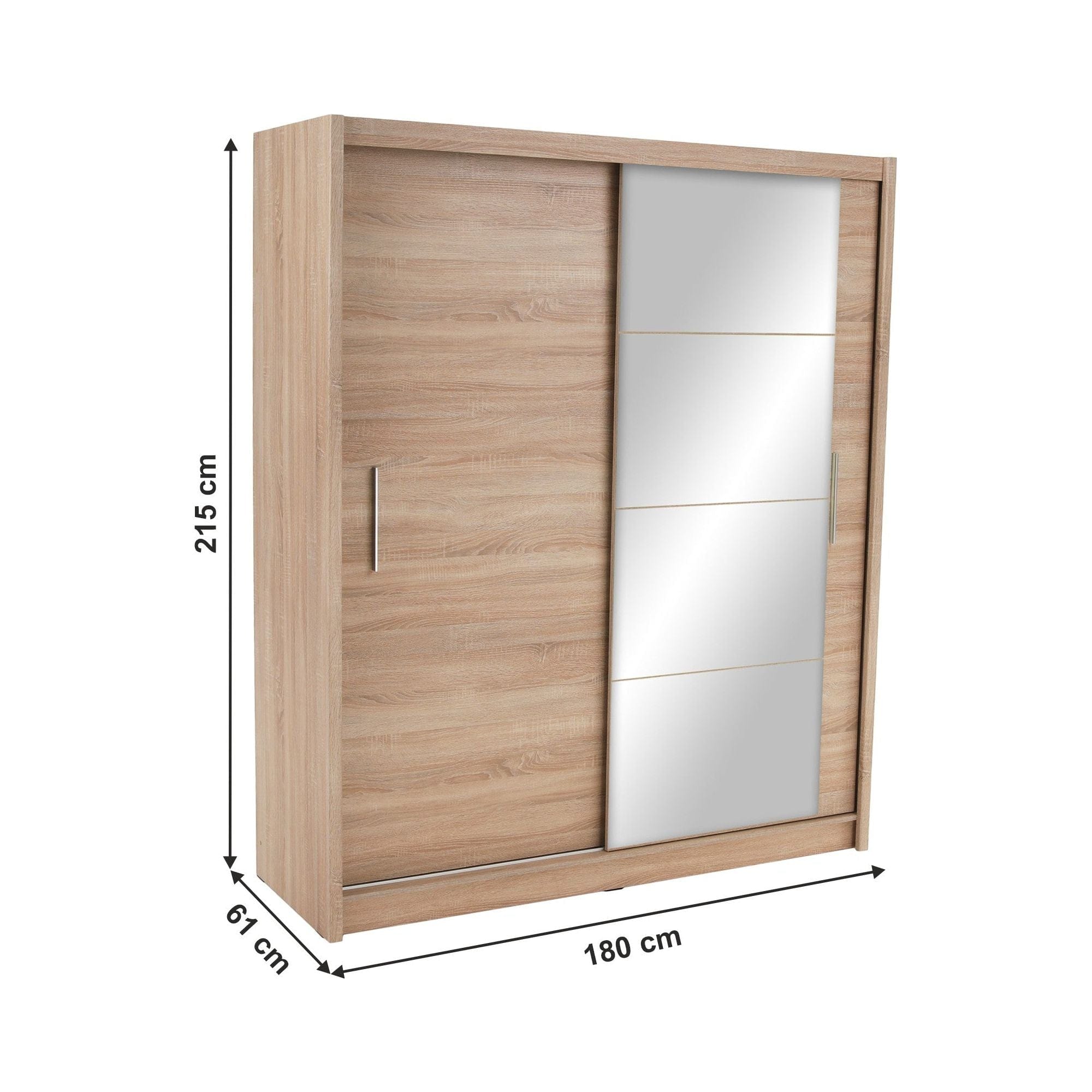 Dulap LOW, stejar sonoma, DTD laminat, cu 2 usi, 180x61x215 cm