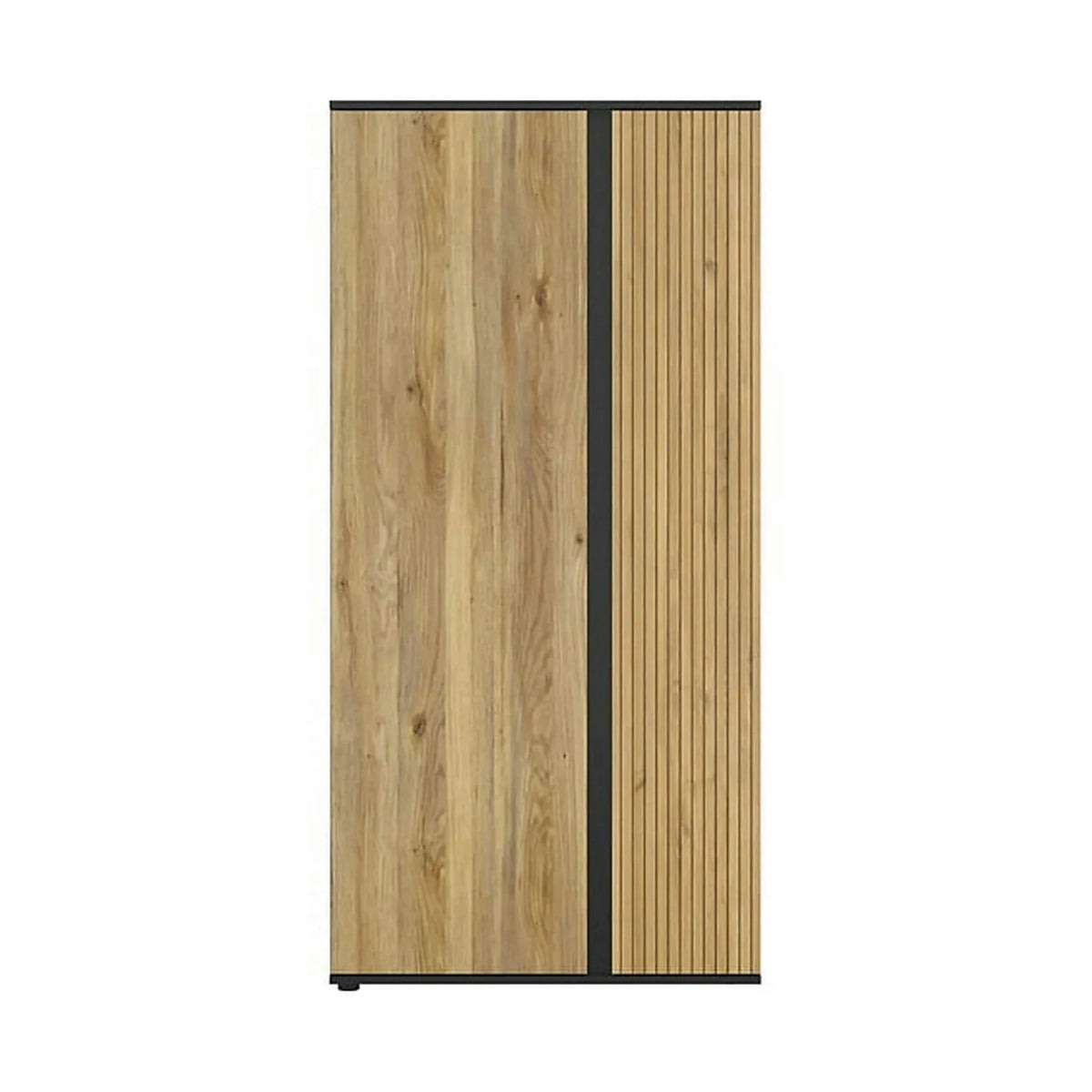 Dulap LUEN, stejar/negru, PAL laminat, cu 2 usi, 95x55x196 cm