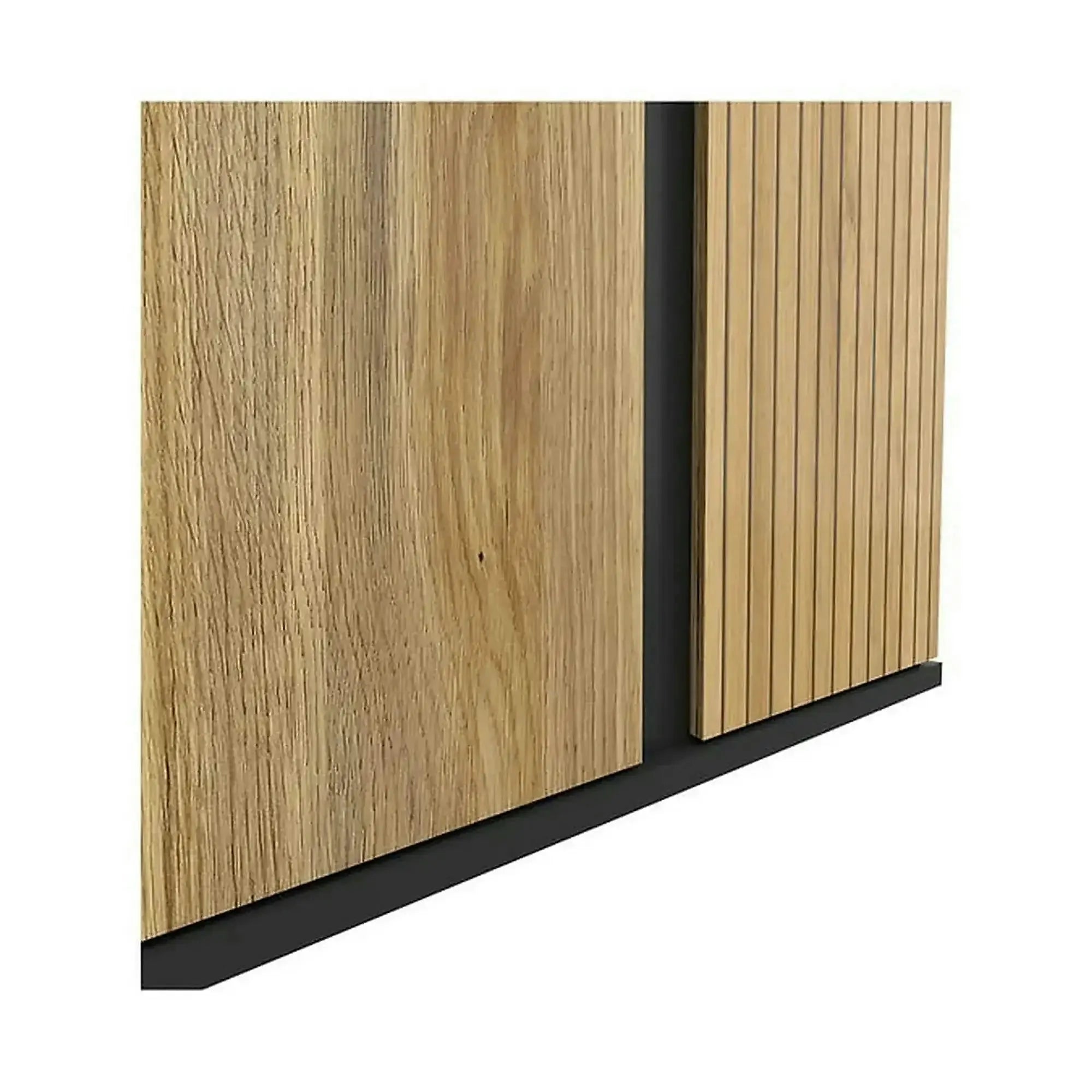 Dulap LUEN, stejar/negru, PAL laminat, cu 2 usi, 95x55x196 cm