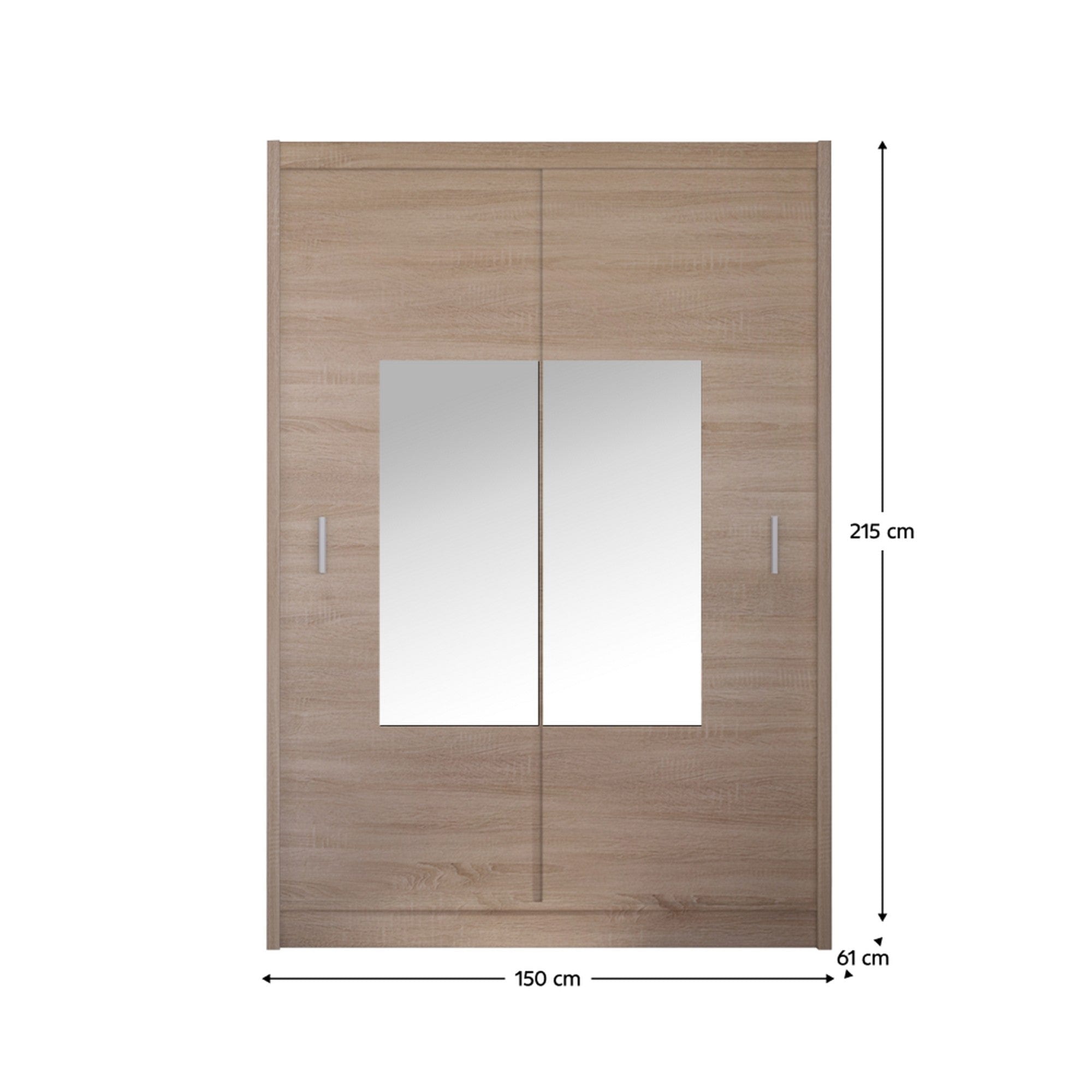 Dulap MADRYT, stejar sonoma, PAL melaminat, cu 2 usi, 150x61x215 cm