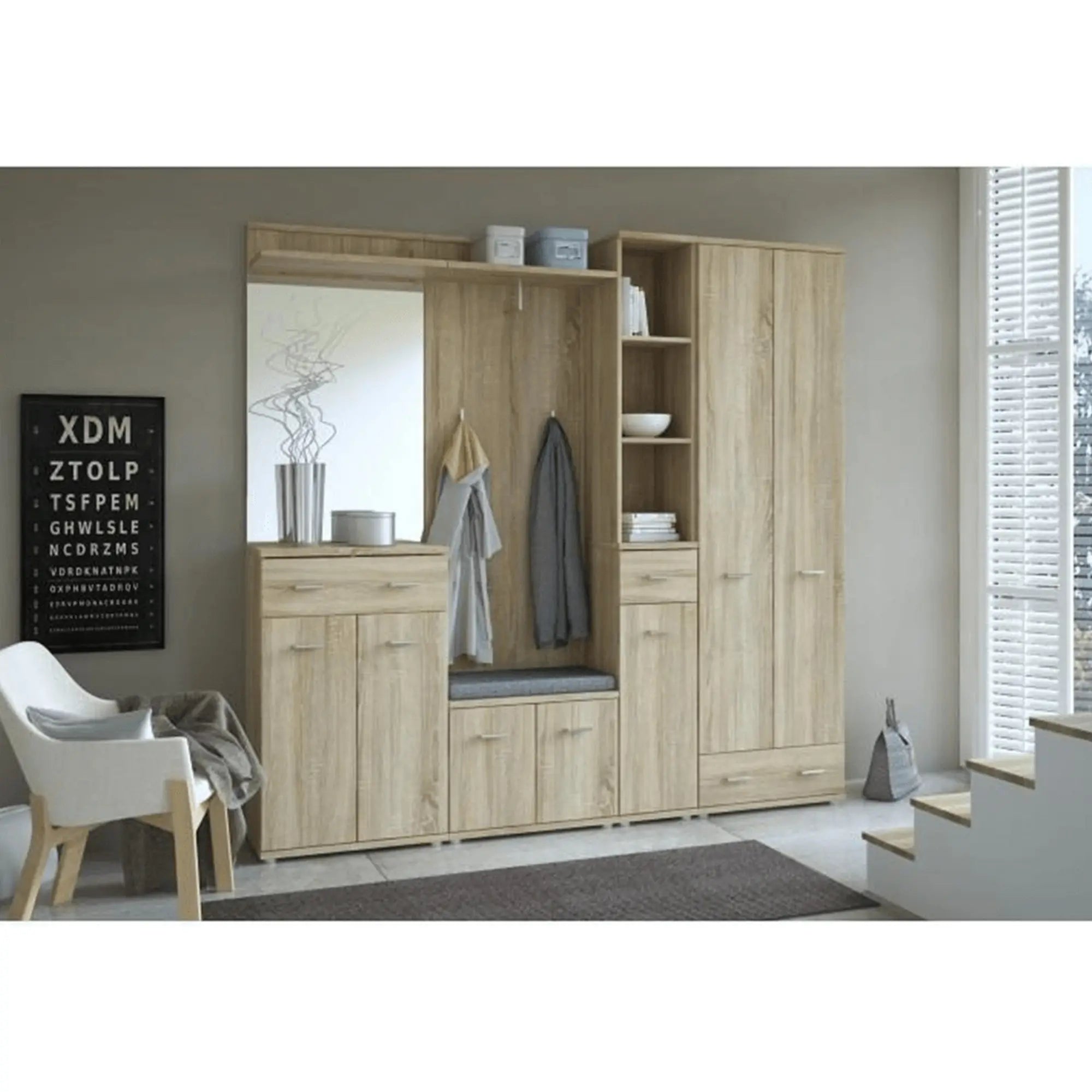 Dulap MARIO NEW TYP A, stejar sonoma, PAL melaminat, cu 2 usi si un sertar, 60x31x202 cm