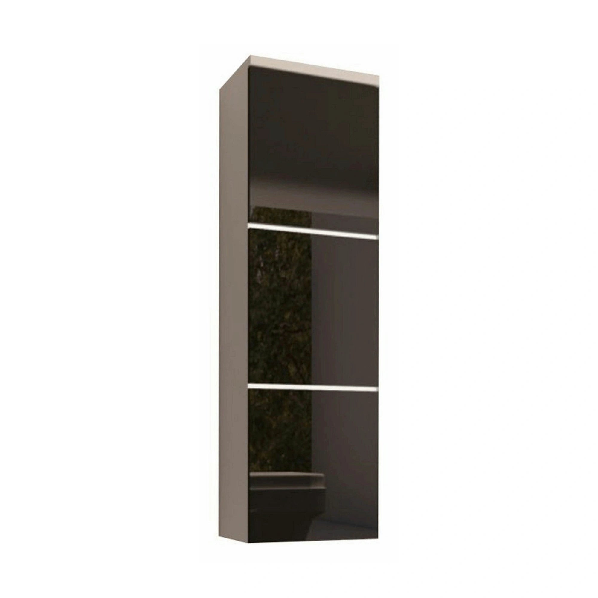 Dulap MASON BL 11, negru lucios/alb, DTD laminat, cu 3 usi si iluminare LED, 30x31x110 cm