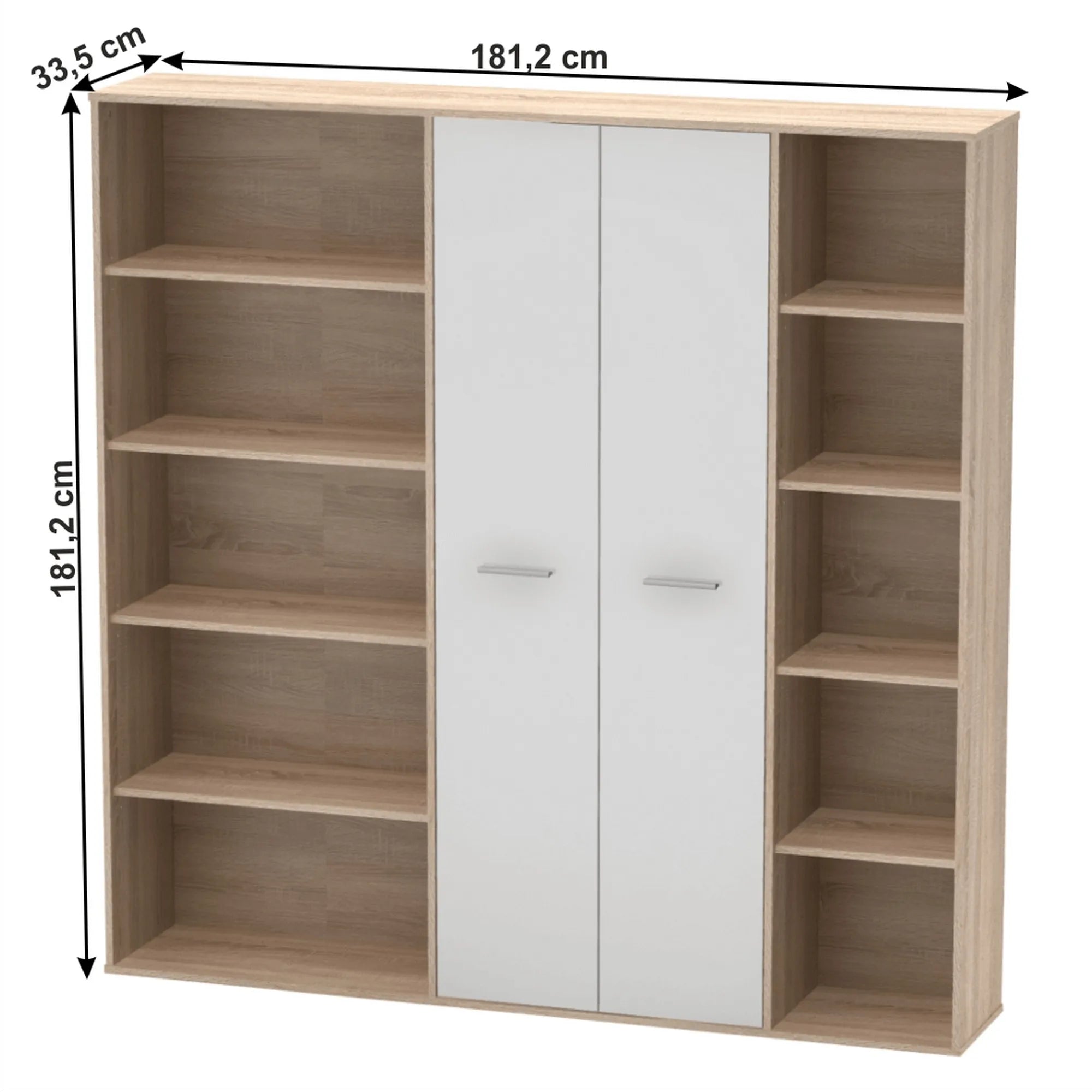 Dulap MAURUS NEW MA50, stejar sonoma/alb, PAL melaminat, 181x34x181 cm