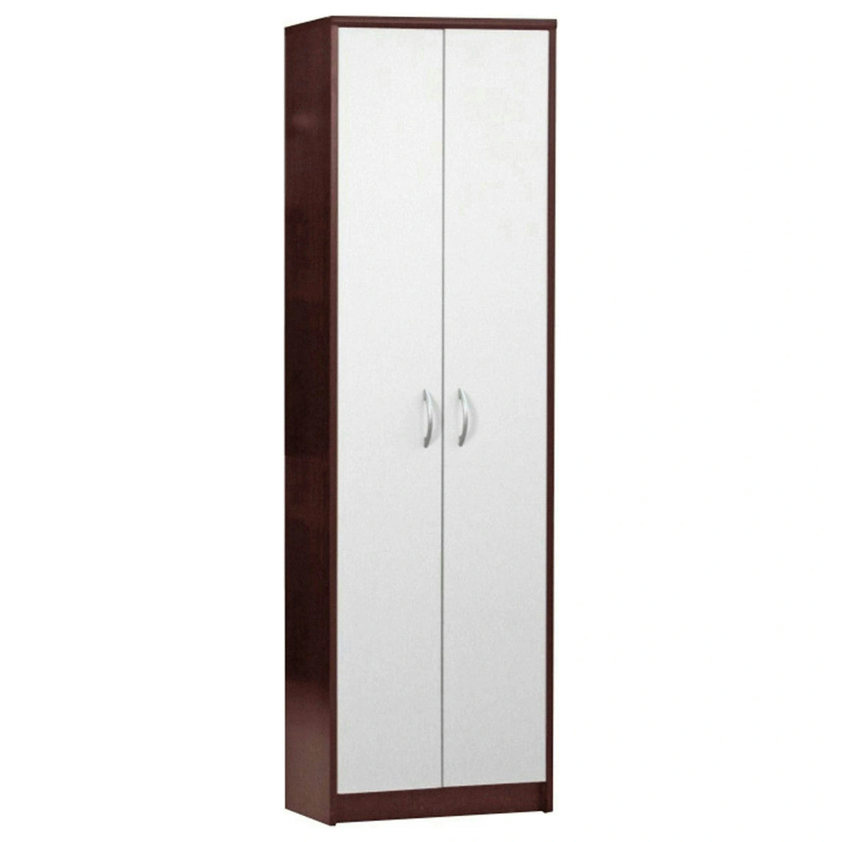 Dulap MECKI, wenge/alb, DTD laminat, cu 2 usi, 55x26x190 cm