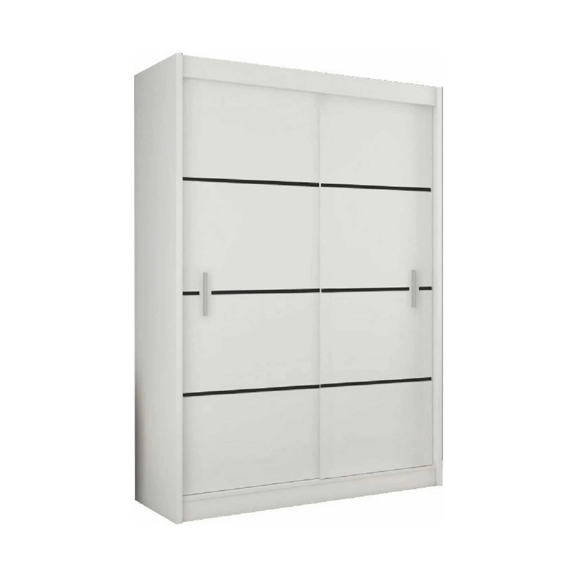 Dulap MERINA, alb/negru, PAL melaminat, cu 2 usi, 150x60x215 cm