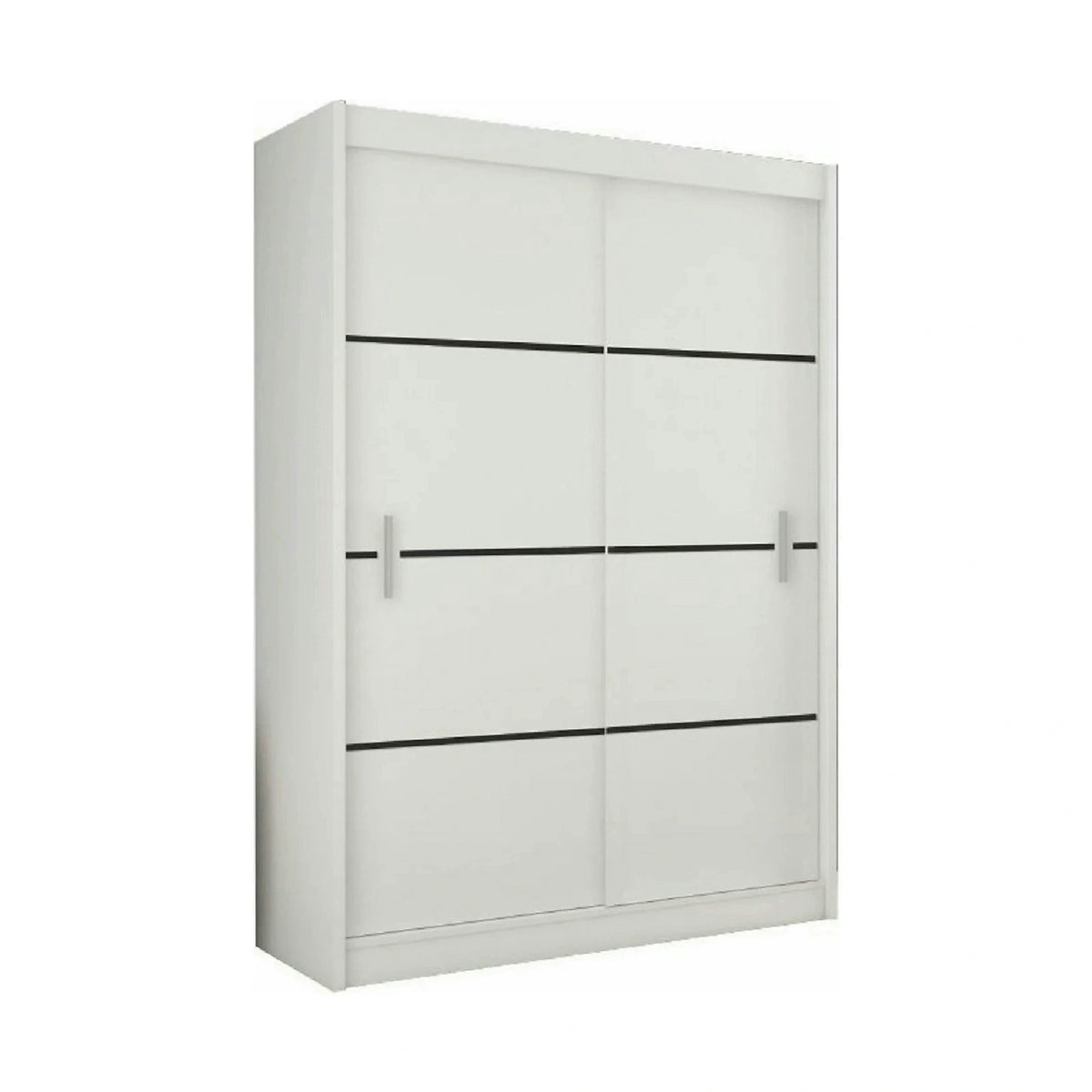 Dulap MERINA, alb/negru, PAL melaminat, cu 2 usi, 150x60x215 cm