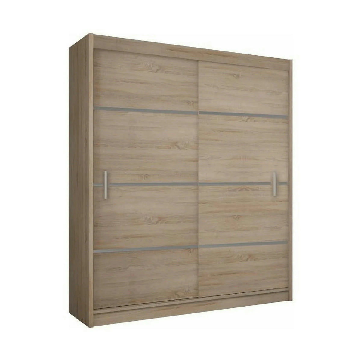 Dulap MERINA, PAL, stejar sonoma/gri, PAL melaminat, cu 2 usi, 150x60x215 cm