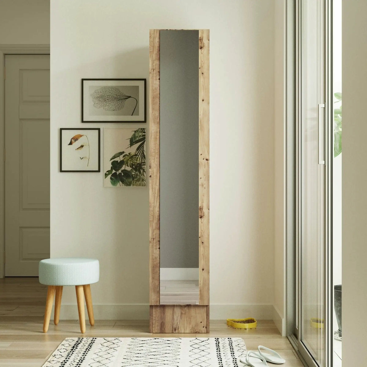 Dulap ML14-A, stejar, PAL melaminat, cu o usa, 36x36x180 cm