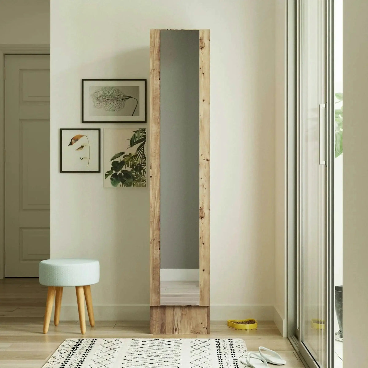 Dulap ML14-A, stejar, PAL melaminat, cu o usa, 36x36x180 cm