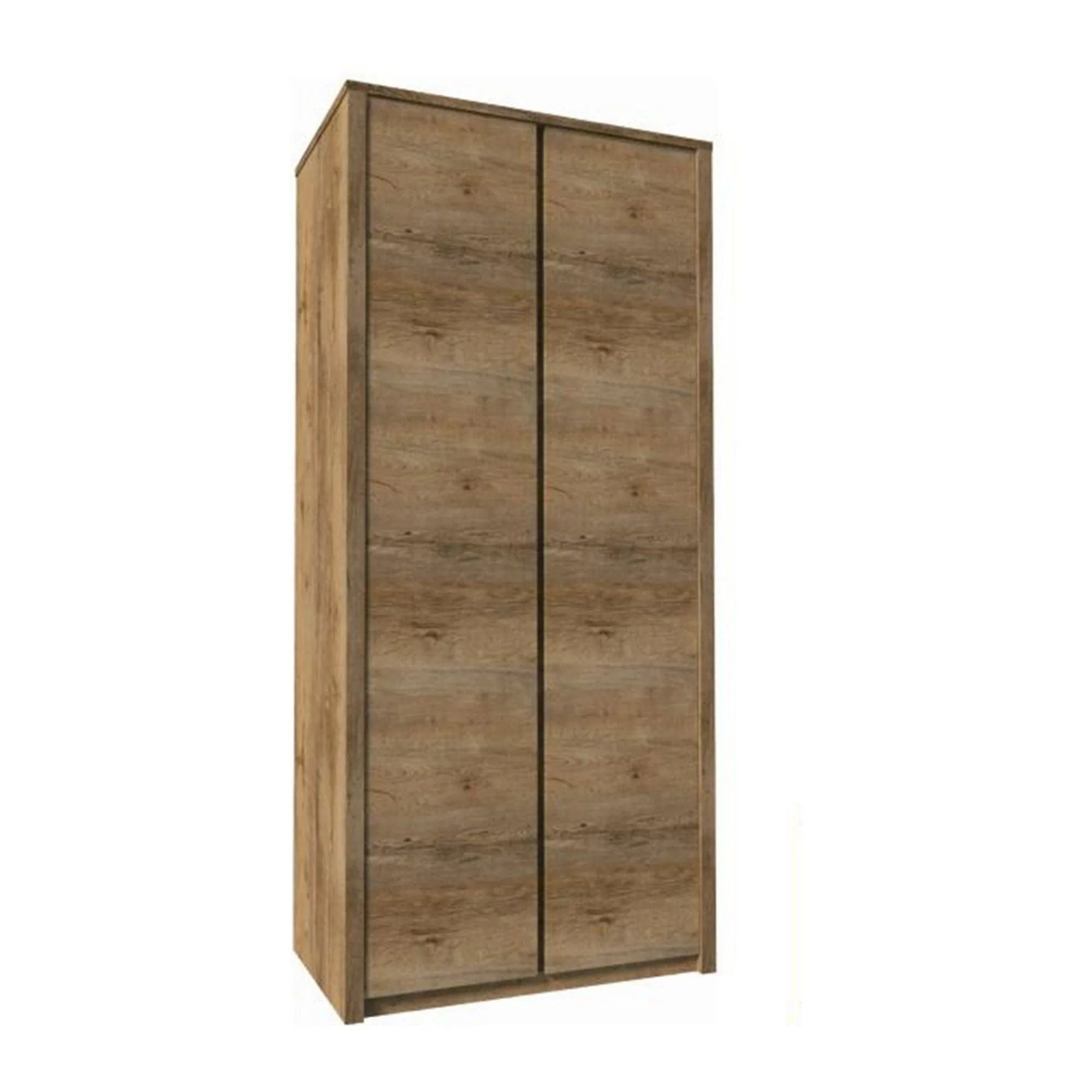 Dulap MONTANA S2D, stejar lefkas inchis, PAL melaminat, cu 2 usi, 90x53x197 cm