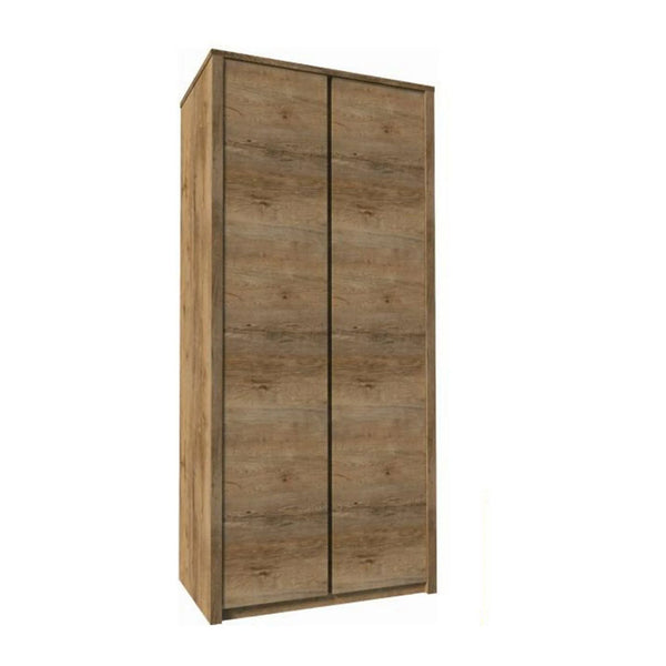 Dulap MONTANA S2D, stejar lefkas inchis, PAL melaminat, cu 2 usi, 90x53x197 cm