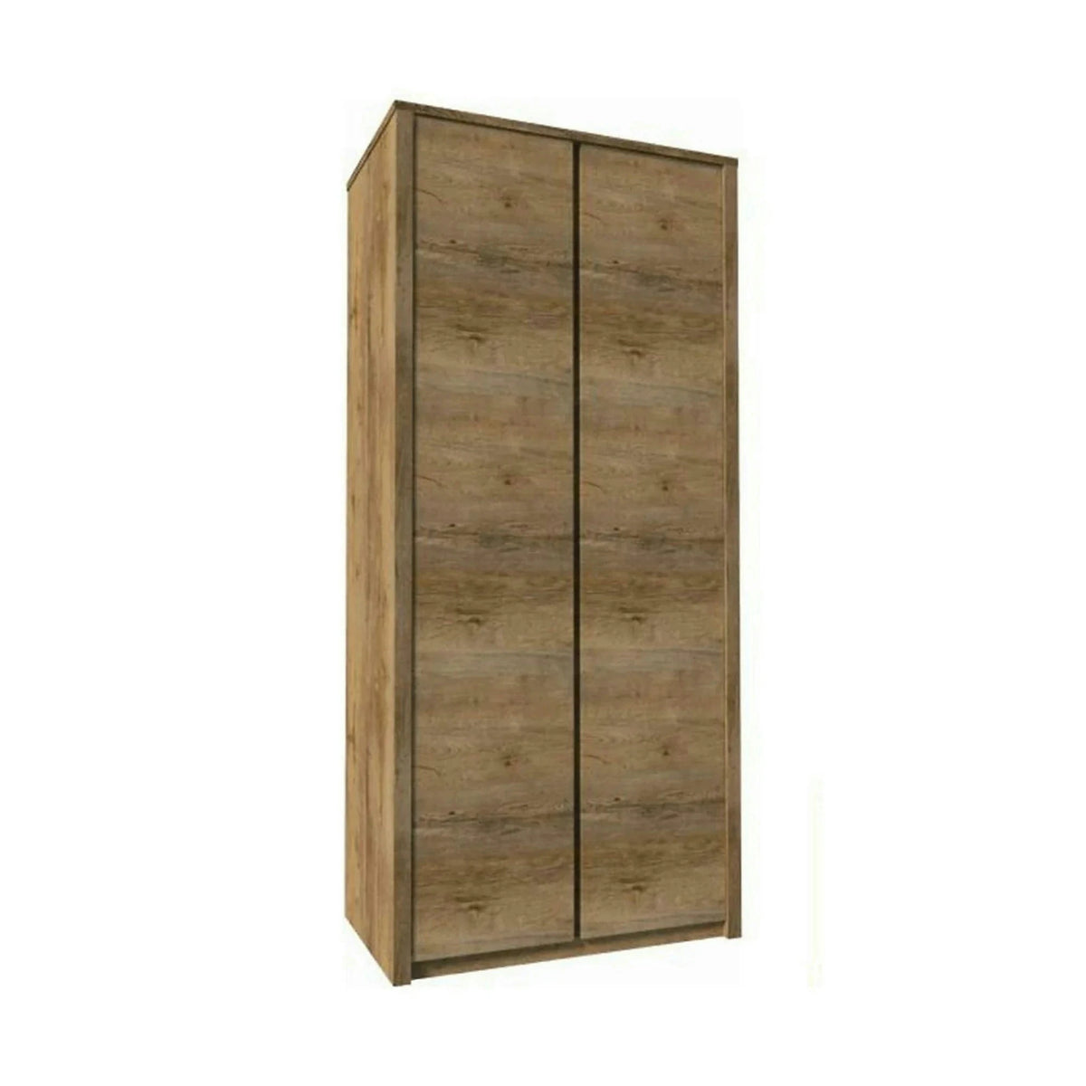 Dulap MONTANA S2D, stejar lefkas inchis, PAL melaminat, cu 2 usi, 90x53x197 cm