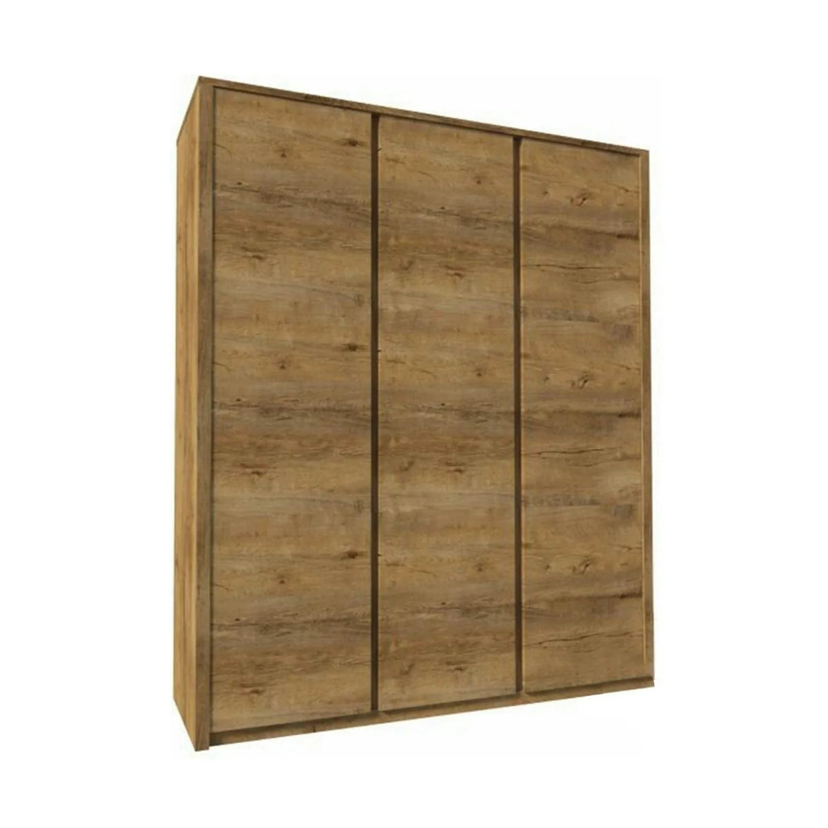 Dulap MONTANA S3D, stejar lefkas inchis, PAL melaminat, cu 3 usi, 166x53x197 cm